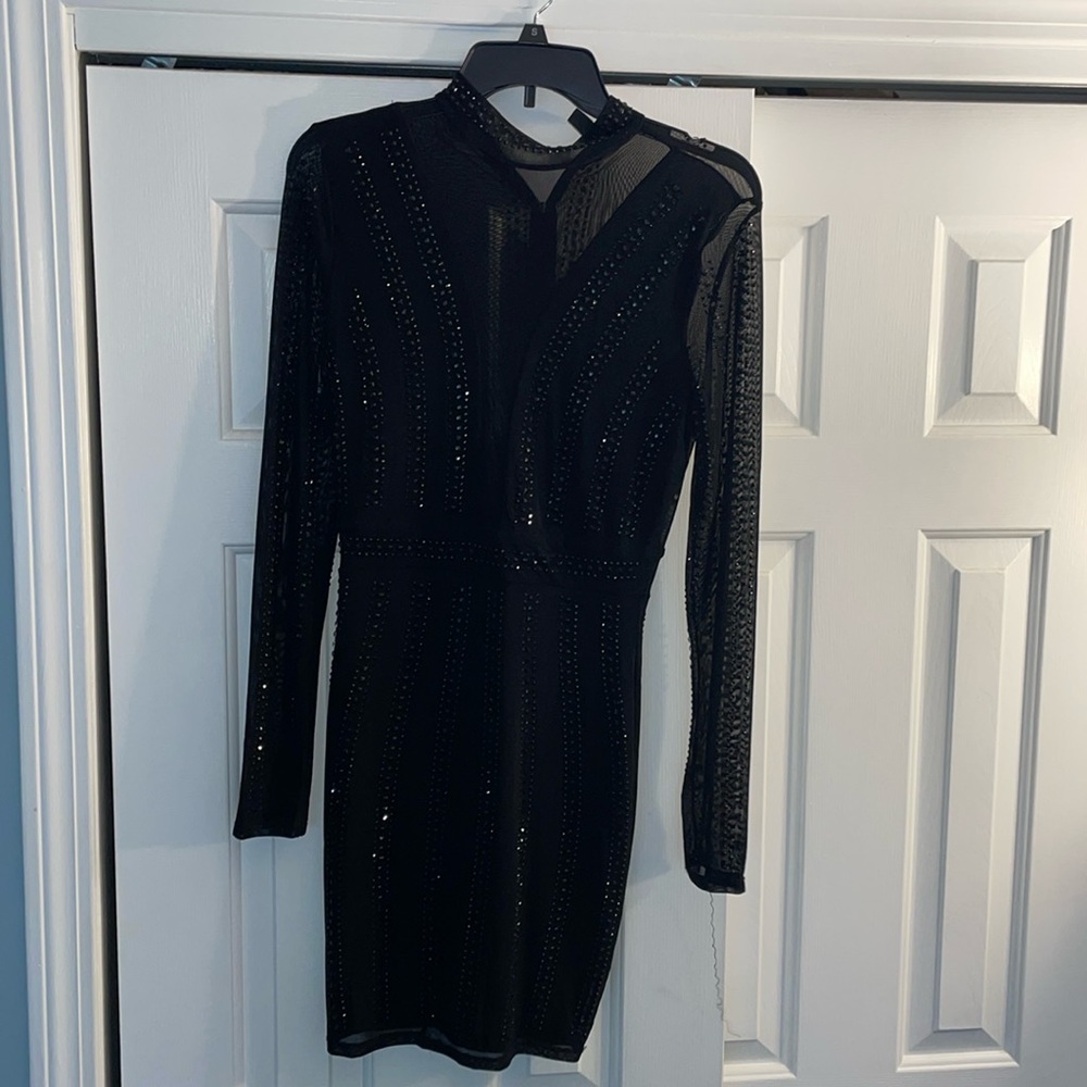 Black Rhinestone Party Dress